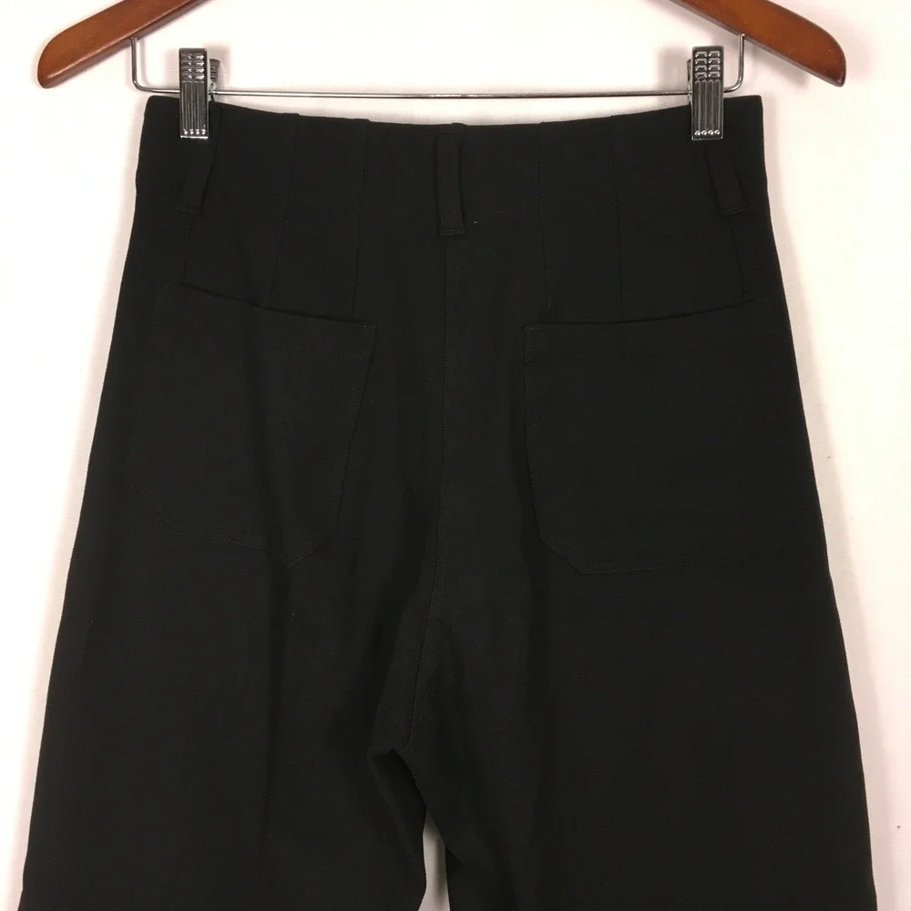 Quince Women's Pants Black Wide‎ Leg High Waist Size 2 Business Casual